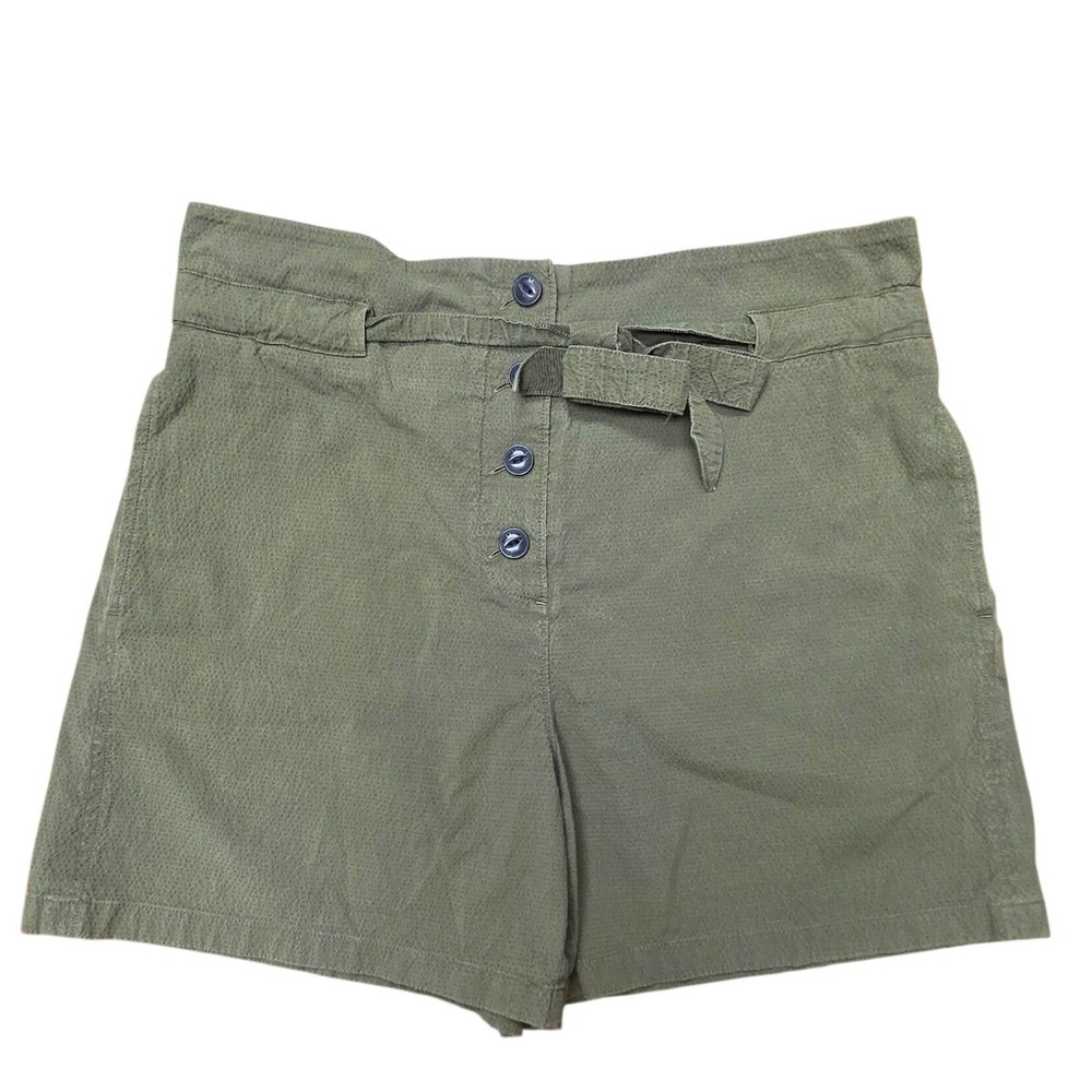 Rag & Bone Paper Bag Shorts Women 6 Olive Green Belted Button Front Gorpcore
